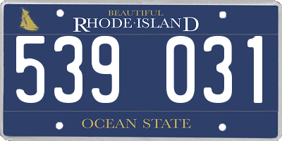 RI license plate 539031