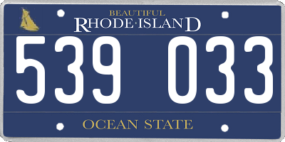 RI license plate 539033