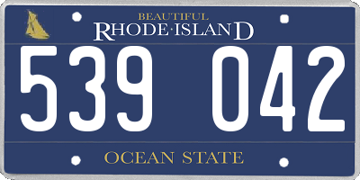 RI license plate 539042