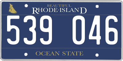 RI license plate 539046