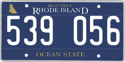 RI license plate 539056