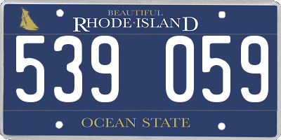 RI license plate 539059