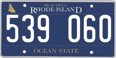 RI license plate 539060