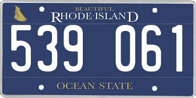 RI license plate 539061