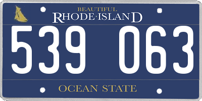 RI license plate 539063