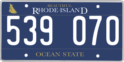 RI license plate 539070