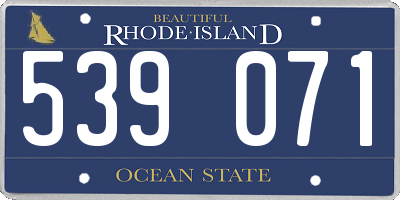 RI license plate 539071