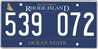RI license plate 539072