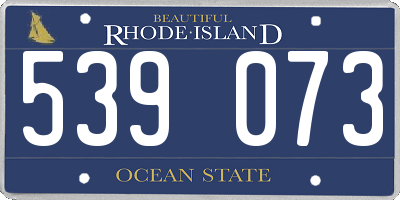 RI license plate 539073
