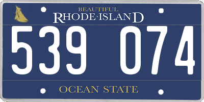 RI license plate 539074