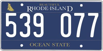RI license plate 539077