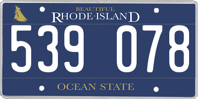 RI license plate 539078
