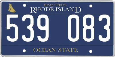 RI license plate 539083