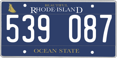 RI license plate 539087