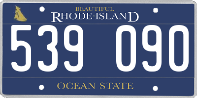 RI license plate 539090