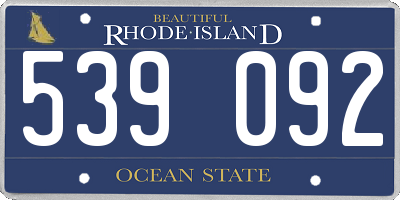 RI license plate 539092