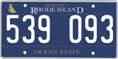 RI license plate 539093