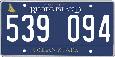 RI license plate 539094