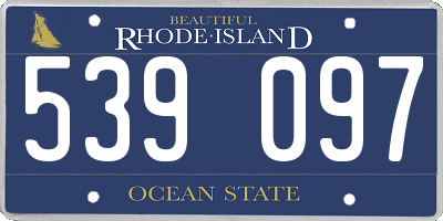 RI license plate 539097