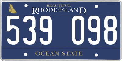 RI license plate 539098