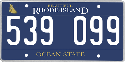 RI license plate 539099