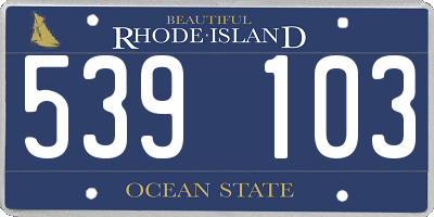 RI license plate 539103