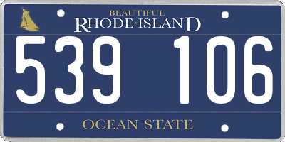 RI license plate 539106