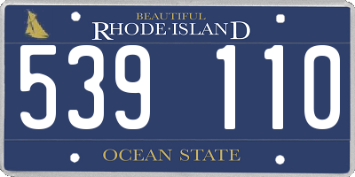 RI license plate 539110