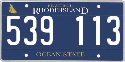 RI license plate 539113