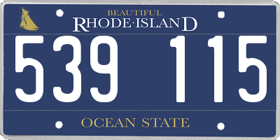 RI license plate 539115
