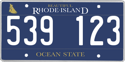 RI license plate 539123