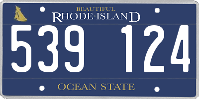 RI license plate 539124