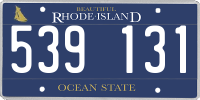 RI license plate 539131