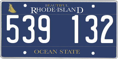 RI license plate 539132