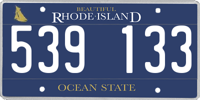 RI license plate 539133