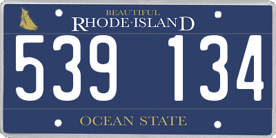 RI license plate 539134