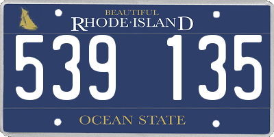 RI license plate 539135