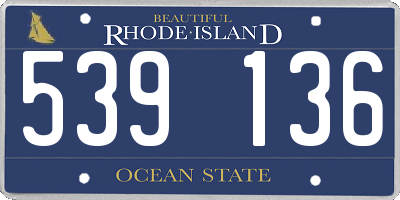 RI license plate 539136