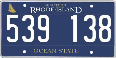 RI license plate 539138