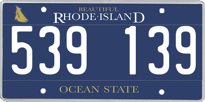 RI license plate 539139