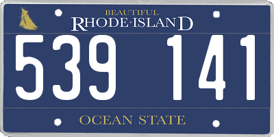RI license plate 539141