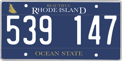 RI license plate 539147
