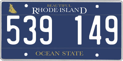 RI license plate 539149