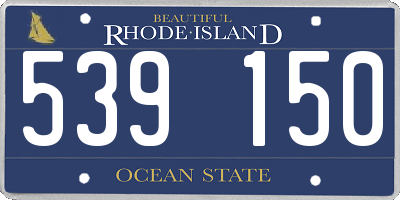 RI license plate 539150