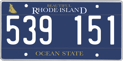 RI license plate 539151