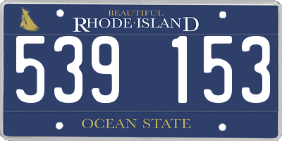RI license plate 539153