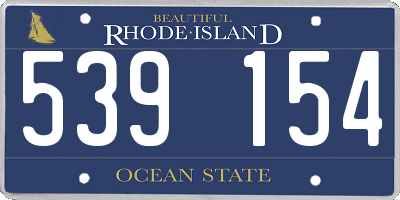 RI license plate 539154