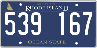 RI license plate 539167