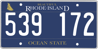RI license plate 539172