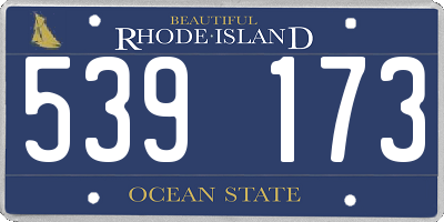 RI license plate 539173